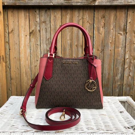 michael kors kimberley satchel brown mulberry|Michael Kors leather satchels.